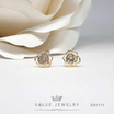 ValueJewelry ต่างหูแป้น ลายกุหลาบ Rose Camellia เครื่องประดับ ER1111 ValueJewelry