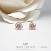 ValueJewelry ต่างหูแป้น ลายกุหลาบ Rose Camellia เครื่องประดับ ER1112 ValueJewelry