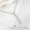 ValueJewelry สร้อยคอพร้อมจี้ ฝังคริสตัลแท้ เรียงขนาด4เม็ด ขนาดเล็ก NK004