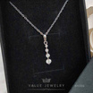 ValueJewelry สร้อยคอพร้อมจี้ ฝังคริสตัลแท้ เรียงขนาด4เม็ด ขนาดเล็ก NK004