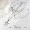 ValueJewelry สร้อยคอพร้อมจี้ ฝังคริสตัลแท้ รูปดาว ล้อมเพชร ขนาดพอเหมาะ NK006