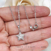 ValueJewelry สร้อยคอพร้อมจี้ ฝังคริสตัลแท้ รูปดาว ล้อมเพชร ขนาดพอเหมาะ NK006