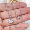 ValueJewelry สร้อยคอพร้อมจี้ ประดับคริสตัลแท้ ลาย ใบไม้นำโชค NK013