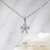 ValueJewelry สร้อยคอพร้อมจี้ ประดับคริสตัลแท้ ลายโบ ขนาดเล็ก NK021