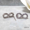 ValueJewelry ต่างหู แบบแป้น ลายอินฟินิตี้ Infinity ขนาดใหญ่ ฝังคริสตัลละเอียด ER0023