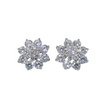 ValueJewelry ต่างหูแป้น ฝังคริสตัลแท้ล้อม2ชั้น ลายดอกพิกุล ขนาดใหญ่ ER0027