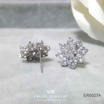 ValueJewelry ต่างหูแป้น ฝังคริสตัลแท้ล้อม2ชั้น ลายดอกพิกุล ขนาดใหญ่ ER0027