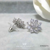 ValueJewelry ต่างหูแป้น ฝังคริสตัลแท้ล้อม2ชั้น ลายดอกพิกุล ขนาดใหญ่ ER0027