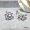 ValueJewelry ต่างหูแป้น ฝังคริสตัลแท้ล้อม2ชั้น ลายดอกพิกุล ขนาดใหญ่ ER0027