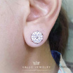 ValueJewelry ต่างหูแบบแป้น ฝังคริสตัลทรง3เหลี่ยม ดีไซน์หรู ขนาดพอเหมาะ  ER0030