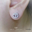 ValueJewelry ต่างหูแบบแป้น ลายสันติภาพ PEACE ฝังคริสตัลละเอียด ขนาดเล็ก ER0068