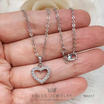 ValueJewelry สร้อยคอพร้อมจี้ ฝังคริสตัลแท้ ลายหัวใจ ขนาดพอเหมาะ NK017
