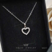 ValueJewelry สร้อยคอพร้อมจี้ ฝังคริสตัลแท้ ลายหัวใจ ขนาดพอเหมาะ NK017