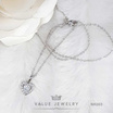 ValueJewelry สร้อยคอพร้อมจี้ ฝังคริสตัลแท้ ลายหัวใจ ขนาดกลาง สร้อย สร้อยคอ เครื่องประดับ NK065