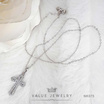 ValueJewelry สร้อยคอพร้อมจี้ ประดับคริสตัลแท้ ลายไม้กางเขน ขนาดกลาง NK075