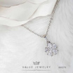 ValueJewelry สร้อยคอพร้อมจี้ ประดับคริสตัลทรงเพชรหยดน้ำ ลายดอกไม้ขนาดเล็ก NK076