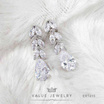 ValueJewelry ต่างหูแบบหนีบ ประดับคริสตัลทรงเพชรมาคี ติ้งเพชรหยดน้ำ