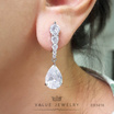 ValueJewelry ต่างหู แบบหนีบ ประดับคริสตัลแท้ ติ้งเพชรหยดน้ำ ขนาดใหญ่ ER1416