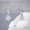 ValueJewelry ต่างหูหนีบ คริสตัลเพชรเอมเมอรัลประดับติ้งเพชรกลม ล้อมเพชร ขนาดพอเหมาะ ER1427