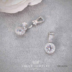 ValueJewelry ต่างหูหนีบ คริสตัลเพชรเอมเมอรัลประดับติ้งเพชรกลม ล้อมเพชร ขนาดพอเหมาะ ER1427