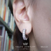 ValueJewelry ต่างหูห่วง ฝังคริสตัลเพชรปริ้นเซส 1แถว 6เม็ดเรีย ER1212