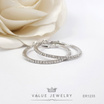 ValueJewelry ต่างหูห่วง ประดับคริสตัลแท้ ขนาด2มิลรอบวง ขนาด วง3เซน เงินแท้ ER1235