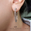 ValueJewelry ต่างหูห่วง ประดับคริสตัลแท้ ขนาด2มิลรอบวง ขนาด วง3เซน เงินแท้ ER1235