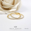 ValueJewelry ต่างหูห่วง ประดับคริสตัลแท้ ขนาด2มิลรอบวง ขนาด วง3เซน เงินแท้ ER1236