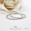 ValueJewelry ต่างหูห่วง ประดับคริสตัลแท้ ขนาด2มิลรอบวง ขนาด วง4เซน เงินแท้ ER1237