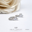 ValueJewelry ต่างหูแบบห่วง ฝังคริสตัลแท้ ประดับเสริมคริสตัลเพชรกลม ขนาด7มิล ER8001