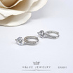 ValueJewelry ต่างหูแบบห่วง ฝังคริสตัลแท้ ประดับเสริมคริสตัลเพชรกลม ขนาด7มิล ER8001