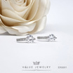 ValueJewelry ต่างหูแบบห่วง ฝังคริสตัลแท้ ประดับเสริมคริสตัลเพชรกลม ขนาด7มิล ER8001