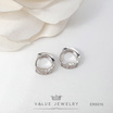 ValueJewelry ต่างหูห่วง ฝังคริสตัลแท้2แถว ขนาดเล็ก ต่างหู ตุ้มหู เครื่องประดับ ER8016