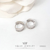 ValueJewelry ต่างหูห่วง ฝังคริสตัลเพชรปริ้นเซสเรียง ขนาดวงเล็ก ER8023