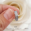 ValueJewelry ต่างหูห่วง ฝังคริสตัลละเอียด 2แถว ขนาดพอเหมาะ ตุ้มหู เครื่องประดับ ER8025