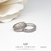 ValueJewelry ต่างหูห่วง ฝังคริสตัลละเอียด เรียง2แถว ขนาดวงพอเหมาะ  ตุ้มหู เครื่องประดับ ER8027