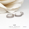 ValueJewelry ต่างหูห่วง ฝังคริสตัลละเอียด เรียง2แถว ขนาดวงพอเหมาะ  ตุ้มหู เครื่องประดับ ER8027