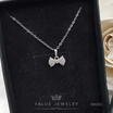 ValueJewelry สร้อยคอพร้อมจี้ ประดับคริสตัลละเอียด ลายโบ Ribbon ขนาดเล็ก เครื่องประดับ สร้อย NK082