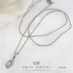 ValueJewelry สร้อยคอพร้อมจี้ ประดับคริสตัล ทรงเพชรมาคี ล้อมเพชรละเอียด ขนาดเล็ก  NK096