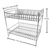 HATASHI ชั้นคว่ำจาน 2 ชั้น แบบตั้งพื้นเหล็กชุบโครเมี่ยม รุ่นLT119
