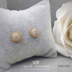 ValueJewelry ต่างหูแป้น ทรงครึ่งวงกลม ฝังด้วยคริสตัลแท้ ขนาดกลาง ER0137