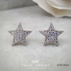 ValueJewelry ต่างหูแป้น ฝังคริสตัลละเอียด ลายดาว ขนาดพอเหมาะ  ER0182