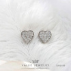 ValueJewelry ต่างหูแป้น ลายหัวใจ ฝังคริสตัลละเอียด ขนาดพอเหมาะ ER0199