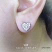 ValueJewelry ต่างหูแป้น ลายหัวใจ ฝังคริสตัลละเอียด ขนาดพอเหมาะ ER0199