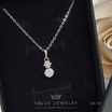 ValueJewelry สร้อยพร้อมจี้ ประดับคริสตัลเพชรกลมลายดอกไม้ หิมะ ขนาดเล็ก NK105