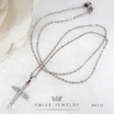 ValueJewelry สร้อยคอพร้อมจี้ ประดับคริสตัลเพชรกลม ลายไม้กางเขน NK112