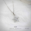 ValueJewelry สร้อยคอพร้อมจี้ลายดอกไม้ ดาว ฝังคริสตัลแน่น ชุบทองคำขาว NK168