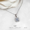 ValueJewelry สร้อยคอประดับจี้คริสตัล ฝังเพชรรอบทรงสี่เหลี่ยมเหมือนเพชรแท้ NK182