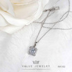 ValueJewelry สร้อยคอประดับจี้คริสตัล ฝังเพชรรอบทรงสี่เหลี่ยมเหมือนเพชรแท้ NK182