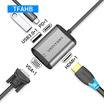 Vention สายแปลง 4 in 1 TYPE-C เป็น HDMI VGA USB3.0 PD (TFAHB) 15 ซม.